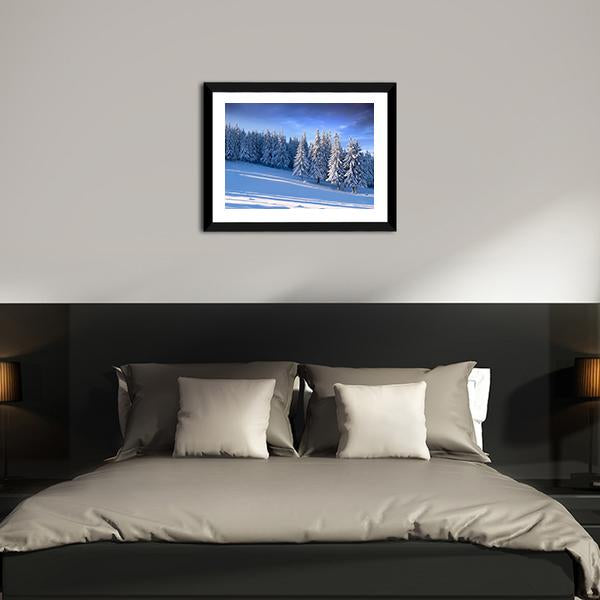 Winter Landscape In Forest Canvas Wall Art-3 Horizontal-Gallery Wrap-25" x 16"-Tiaracle