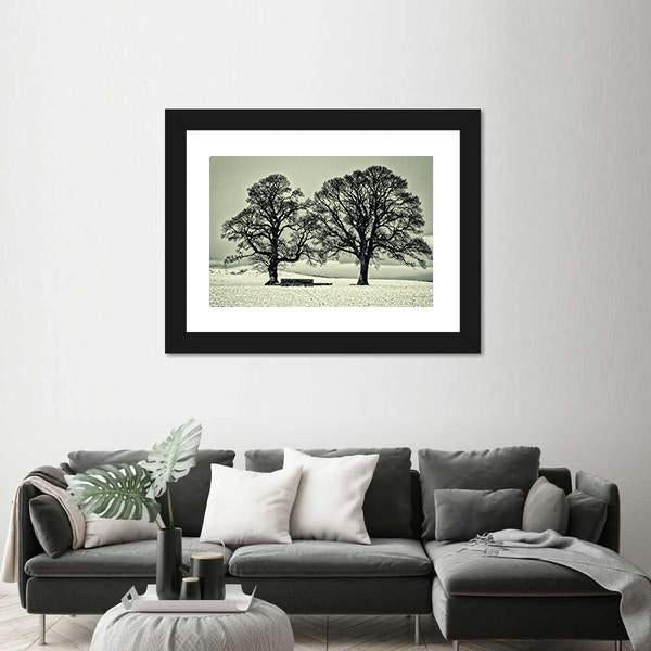 Winter Trees On Scottish Borders Canvas Wall Art-3 Horizontal-Gallery Wrap-25" x 16"-Tiaracle