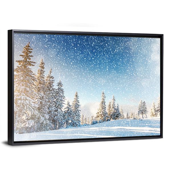 Wintry Scene In Carpathian Canvas Wall Art-3 Horizontal-Gallery Wrap-25" x 16"-Tiaracle