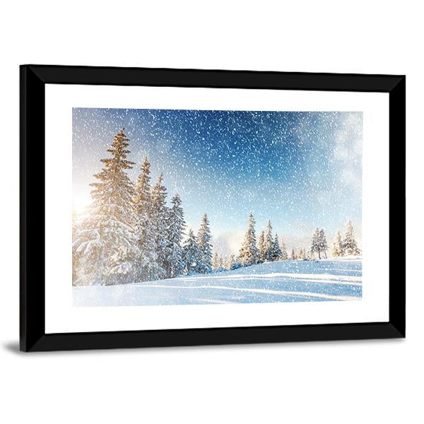 Wintry Scene In Carpathian Canvas Wall Art-3 Horizontal-Gallery Wrap-25" x 16"-Tiaracle