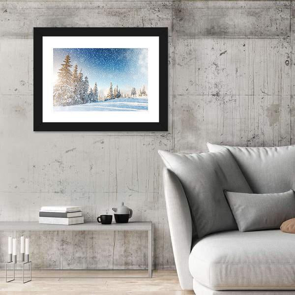 Wintry Scene In Carpathian Canvas Wall Art-3 Horizontal-Gallery Wrap-25" x 16"-Tiaracle