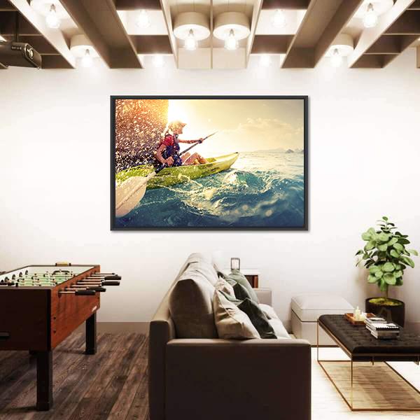 Woman With The Kayak Canvas Wall Art-3 Horizontal-Gallery Wrap-25" x 16"-Tiaracle