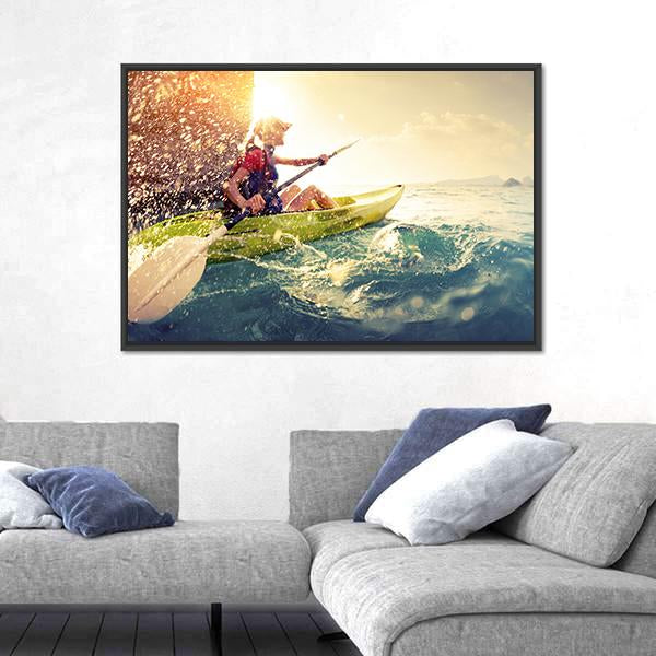 Woman With The Kayak Canvas Wall Art-3 Horizontal-Gallery Wrap-25" x 16"-Tiaracle