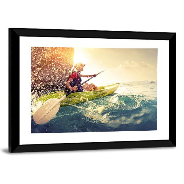 Woman With The Kayak Canvas Wall Art-3 Horizontal-Gallery Wrap-25" x 16"-Tiaracle