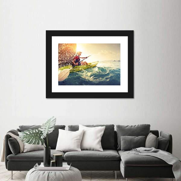 Woman With The Kayak Canvas Wall Art-3 Horizontal-Gallery Wrap-25" x 16"-Tiaracle