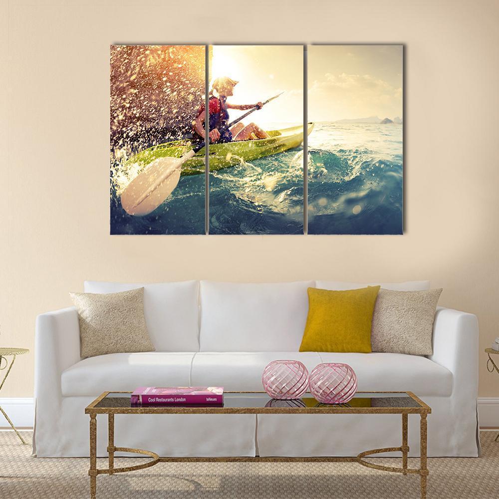 Woman With The Kayak Canvas Wall Art-3 Horizontal-Gallery Wrap-37" x 24"-Tiaracle