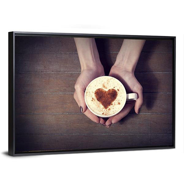 Women Holding Coffee Cup Canvas Wall Art-3 Horizontal-Gallery Wrap-25" x 16"-Tiaracle