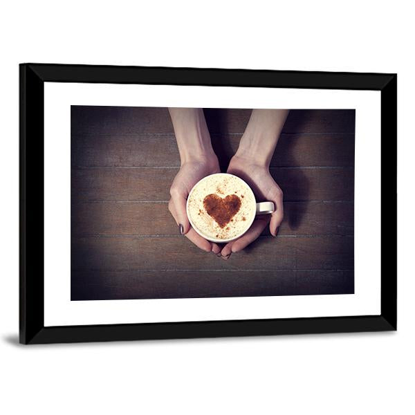 Women Holding Coffee Cup Canvas Wall Art-3 Horizontal-Gallery Wrap-25" x 16"-Tiaracle