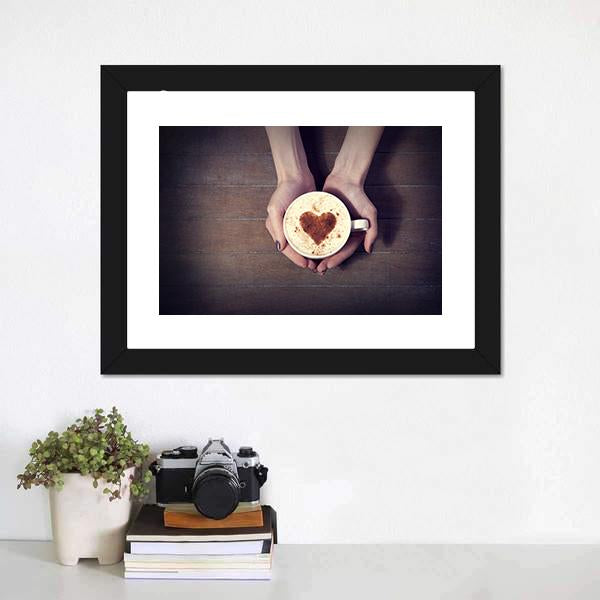 Women Holding Coffee Cup Canvas Wall Art-3 Horizontal-Gallery Wrap-25" x 16"-Tiaracle