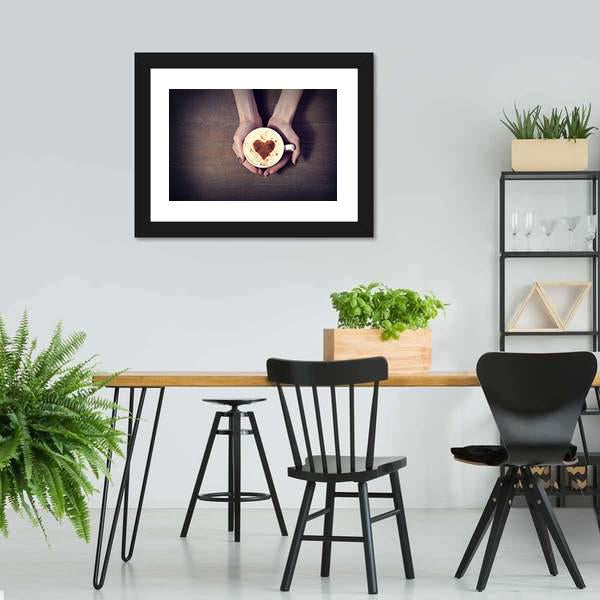 Women Holding Coffee Cup Canvas Wall Art-3 Horizontal-Gallery Wrap-25" x 16"-Tiaracle