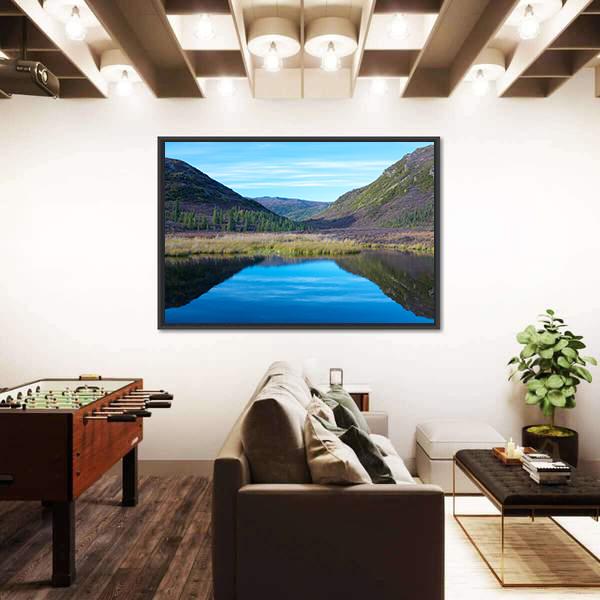 Wonder Lake With A Hill In Autumn Canvas Wall Art-3 Horizontal-Gallery Wrap-25" x 16"-Tiaracle