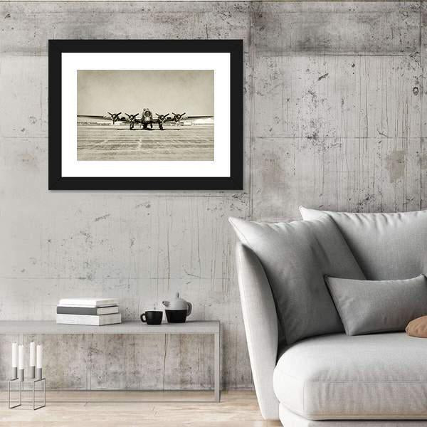 World War II Era Heavy Bomber Front View Canvas Wall Art-3 Horizontal-Gallery Wrap-25" x 16"-Tiaracle