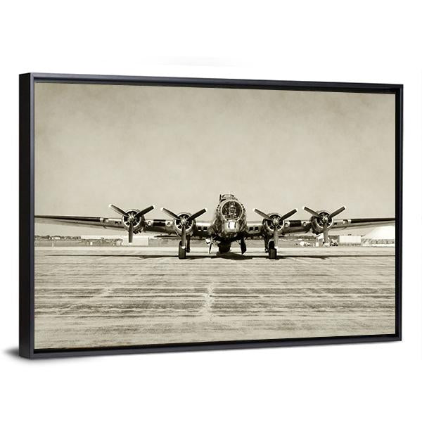 World War II Era Heavy Bomber Front View Canvas Wall Art-3 Horizontal-Gallery Wrap-25" x 16"-Tiaracle