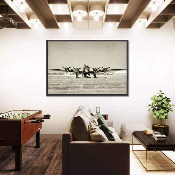 World War II Era Heavy Bomber Front View Canvas Wall Art-3 Horizontal-Gallery Wrap-25" x 16"-Tiaracle