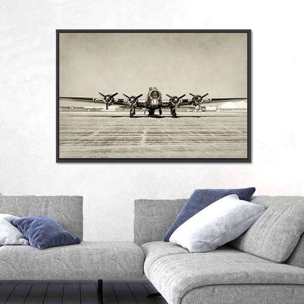 World War II Era Heavy Bomber Front View Canvas Wall Art-3 Horizontal-Gallery Wrap-25" x 16"-Tiaracle