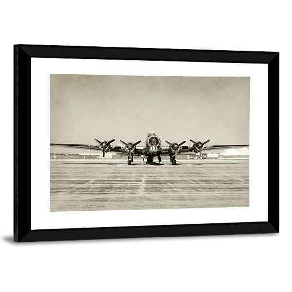 World War II Era Heavy Bomber Front View Canvas Wall Art-3 Horizontal-Gallery Wrap-25" x 16"-Tiaracle