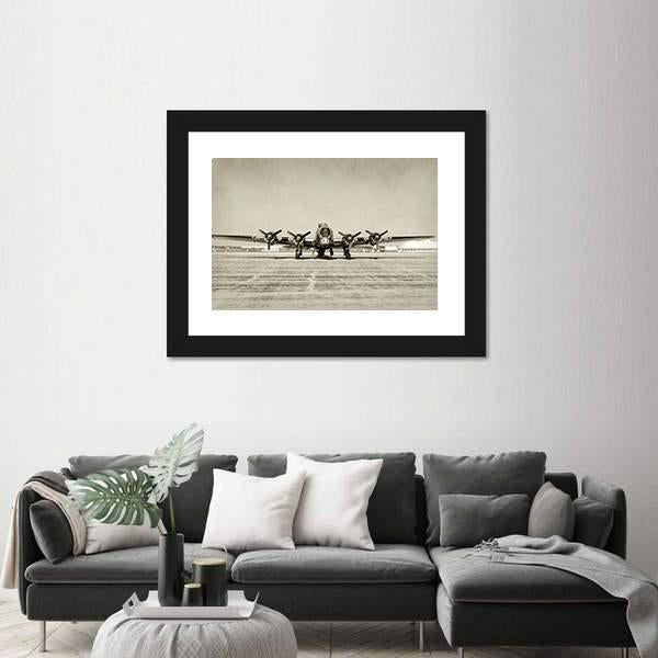 World War II Era Heavy Bomber Front View Canvas Wall Art-3 Horizontal-Gallery Wrap-25" x 16"-Tiaracle