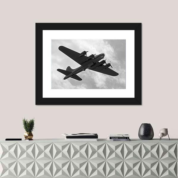 World War II Era Heavy Bomber On A Mission Canvas Wall Art-1 Piece-Framed Print-20" x 16"-Tiaracle