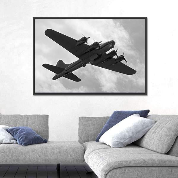 World War II Era Heavy Bomber On A Mission Canvas Wall Art-3 Horizontal-Gallery Wrap-25" x 16"-Tiaracle