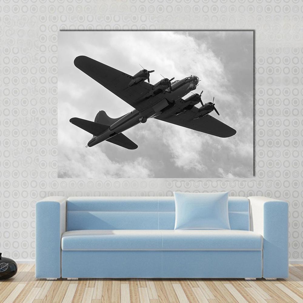 World War II Era Heavy Bomber On A Mission Canvas Wall Art-1 Piece-Gallery Wrap-48" x 32"-Tiaracle