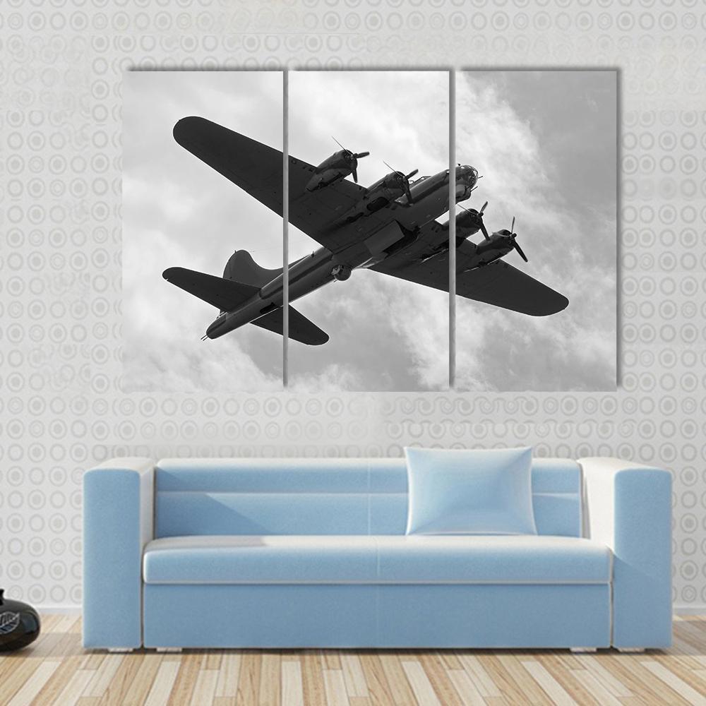 World War II Era Heavy Bomber On A Mission Canvas Wall Art-3 Horizontal-Gallery Wrap-37" x 24"-Tiaracle