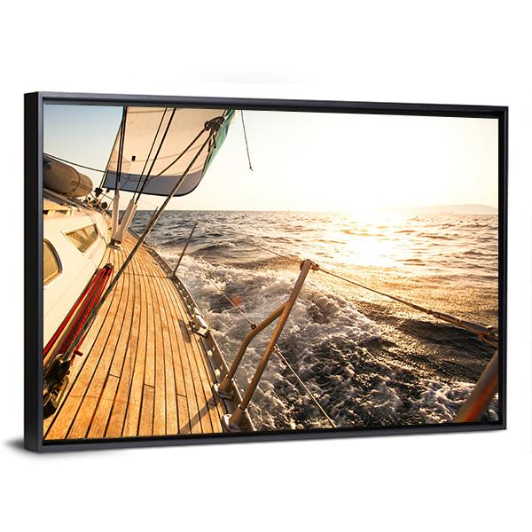 Yacht Sailing Regatta Canvas Wall Art-3 Horizontal-Gallery Wrap-25" x 16"-Tiaracle