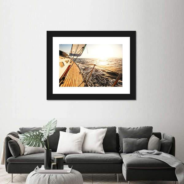 Yacht Sailing Regatta Canvas Wall Art-3 Horizontal-Gallery Wrap-25" x 16"-Tiaracle