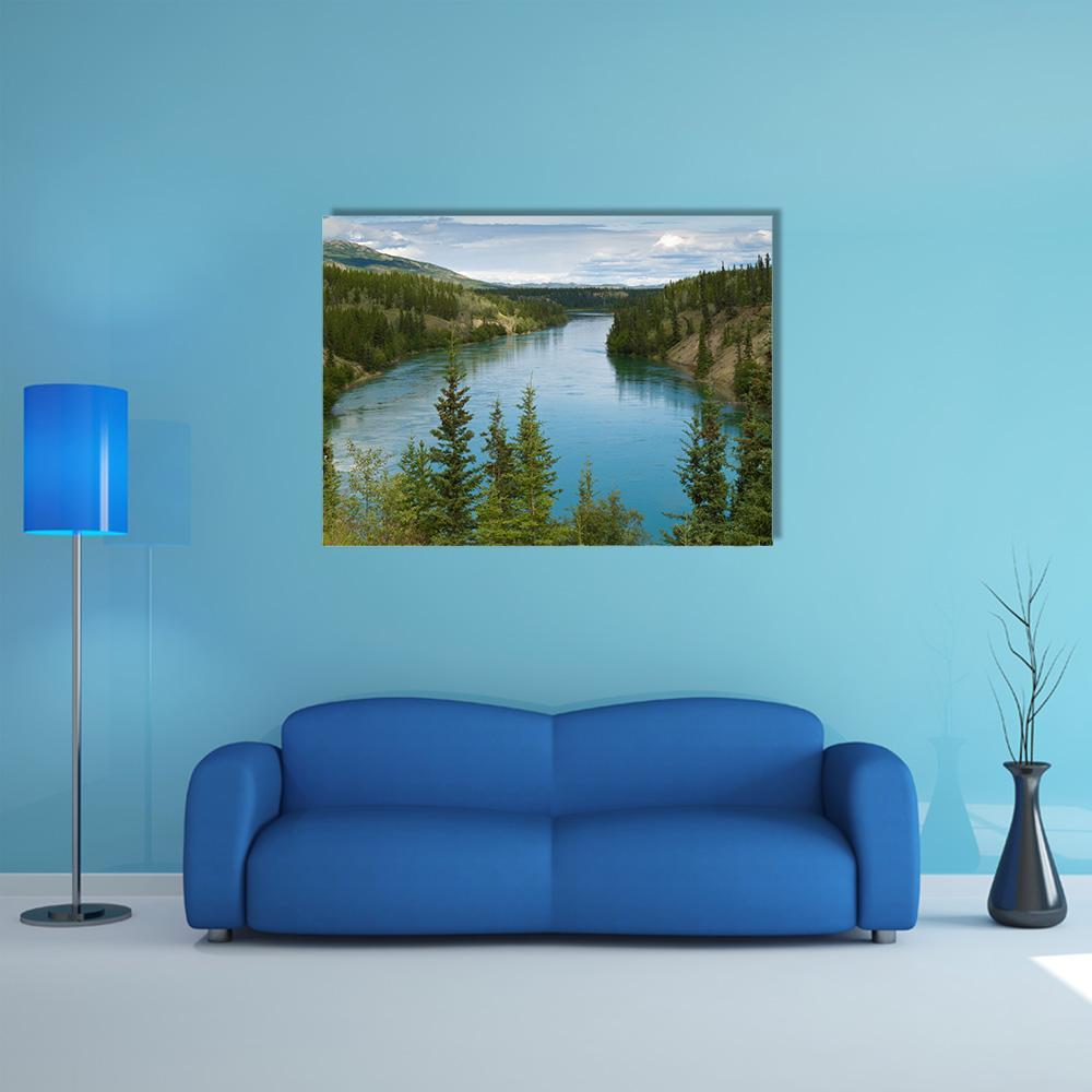 Yukon River Canvas Wall Art-1 Piece-Gallery Wrap-48" x 32"-Tiaracle