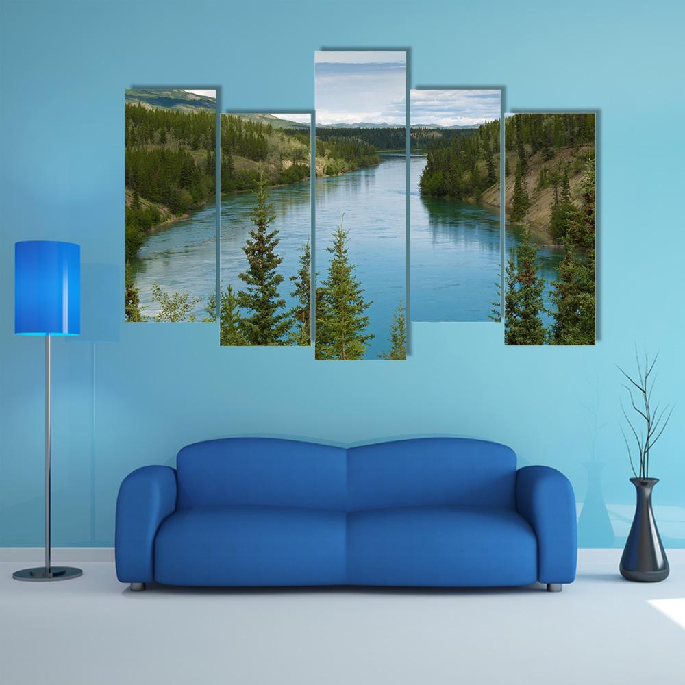 Yukon River Canvas Wall Art-5 Pop-Gallery Wrap-47" x 32"-Tiaracle