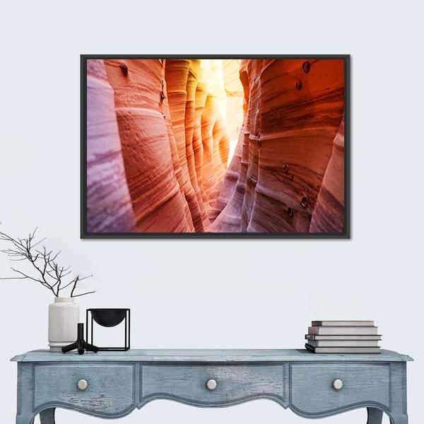 Zebra Slot Canyon Utah USA Canvas Wall Art-1 Piece-Floating Frame-24" x 16"-Tiaracle