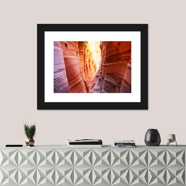 Zebra Slot Canyon Utah USA Canvas Wall Art-1 Piece-Framed Print-20" x 16"-Tiaracle