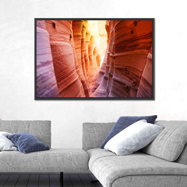 Zebra Slot Canyon Utah USA Canvas Wall Art-3 Horizontal-Gallery Wrap-25" x 16"-Tiaracle