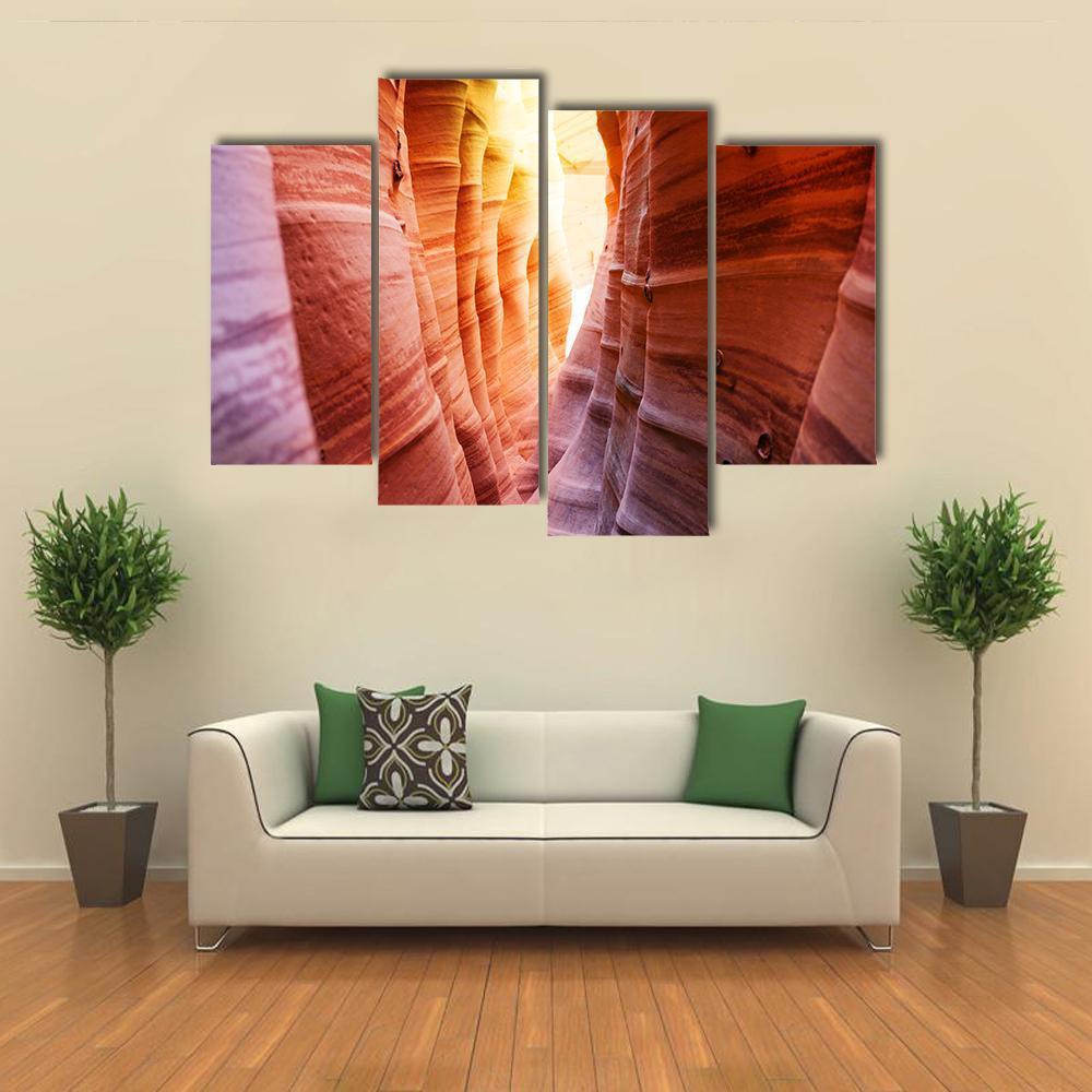 Zebra Slot Canyon Utah USA Canvas Wall Art-4 Pop-Gallery Wrap-50" x 32"-Tiaracle