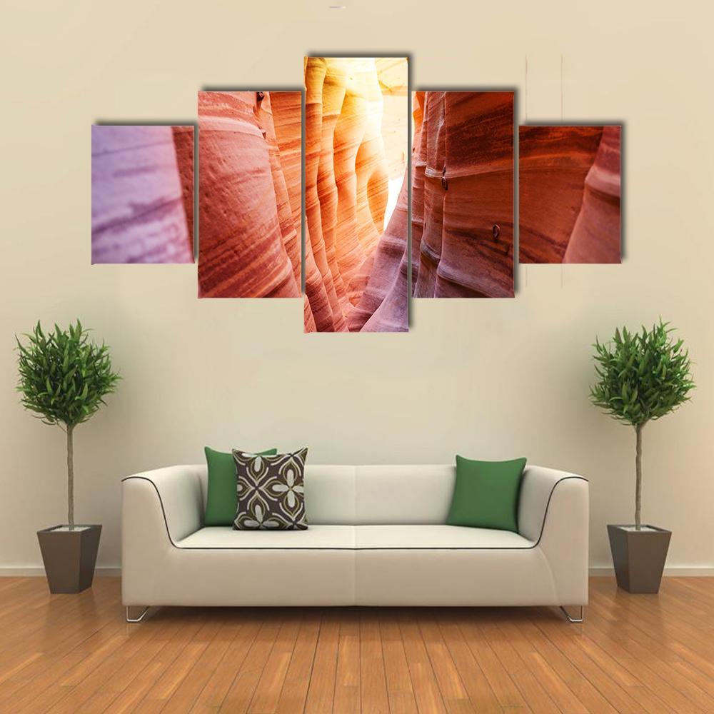 Zebra Slot Canyon Utah USA Canvas Wall Art-5 Star-Gallery Wrap-62" x 32"-Tiaracle