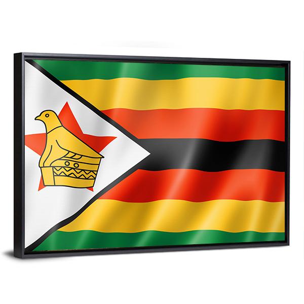 Zimbabwe Flag Canvas Wall Art-3 Horizontal-Gallery Wrap-25" x 16"-Tiaracle