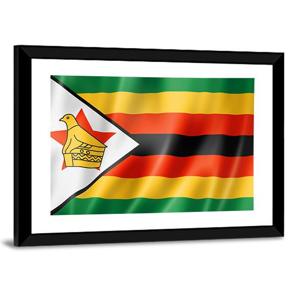 Zimbabwe Flag Canvas Wall Art-3 Horizontal-Gallery Wrap-25" x 16"-Tiaracle