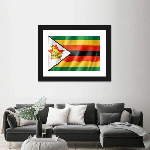 Zimbabwe Flag Canvas Wall Art-3 Horizontal-Gallery Wrap-25" x 16"-Tiaracle